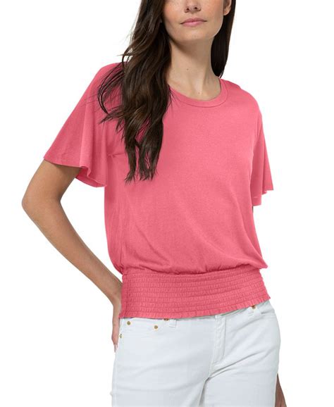 michael kors shirts for woman|michael kors smocked waist top.